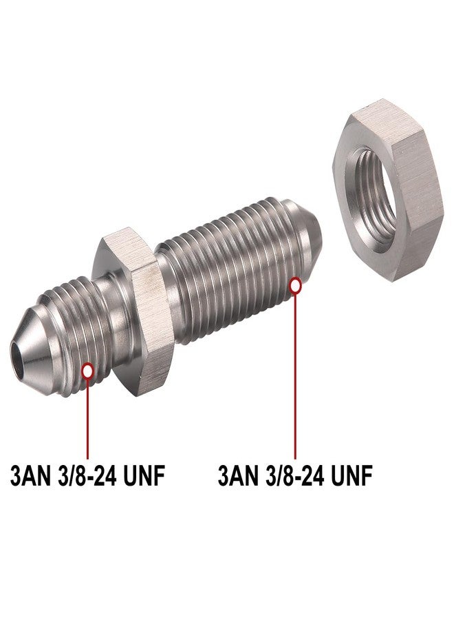 Podavelle 3AN Stainless Steel Bulkhead Brake Hose Fitting Adapter Straight with Nut - Image 2